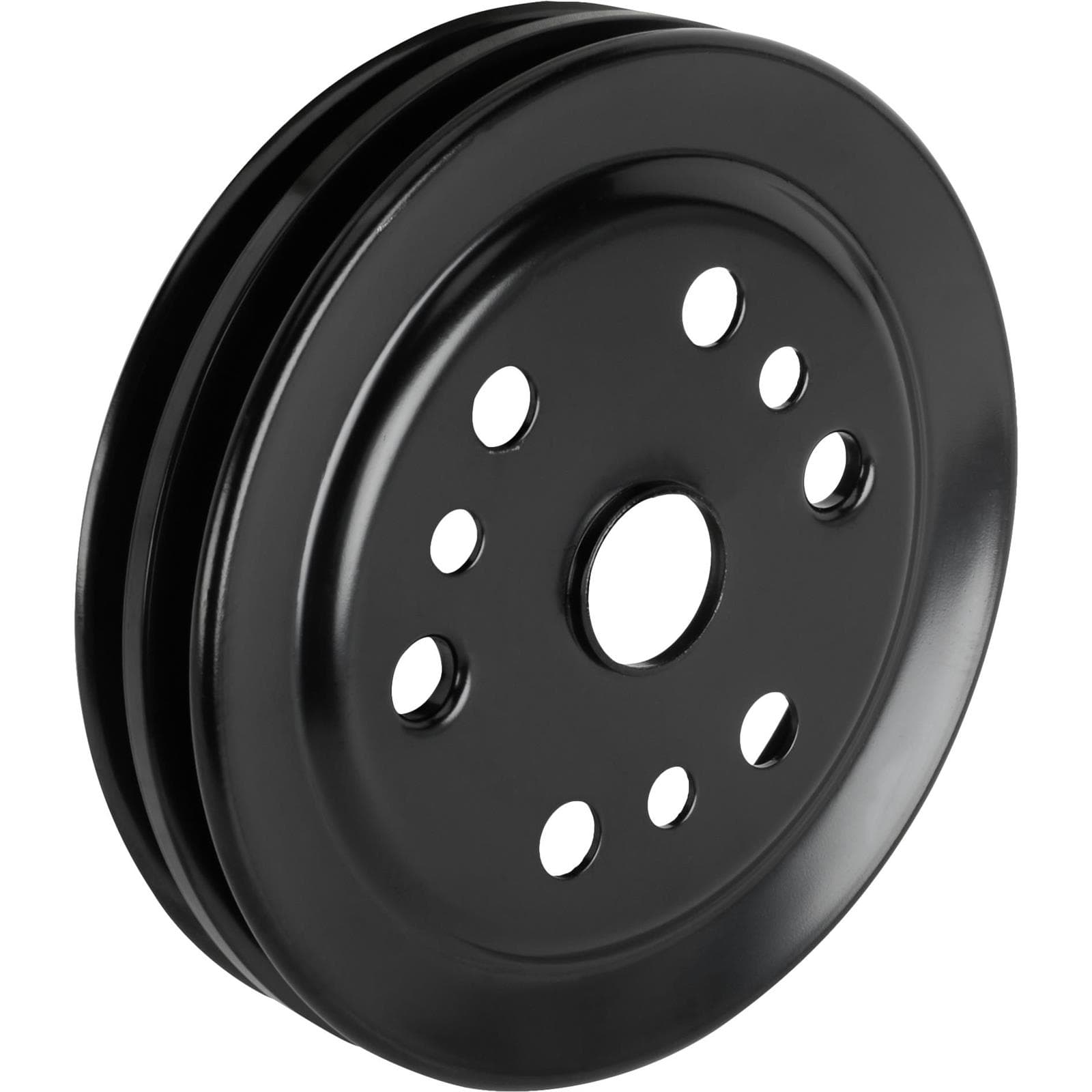 Double Groove S/B Chevy Crank Pulley, Black