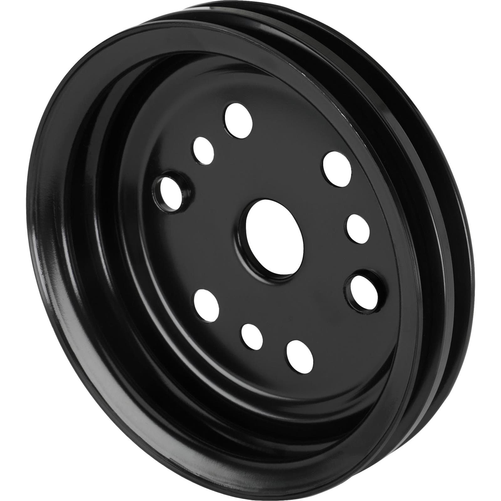 Double Groove S/B Chevy Crank Pulley, Black