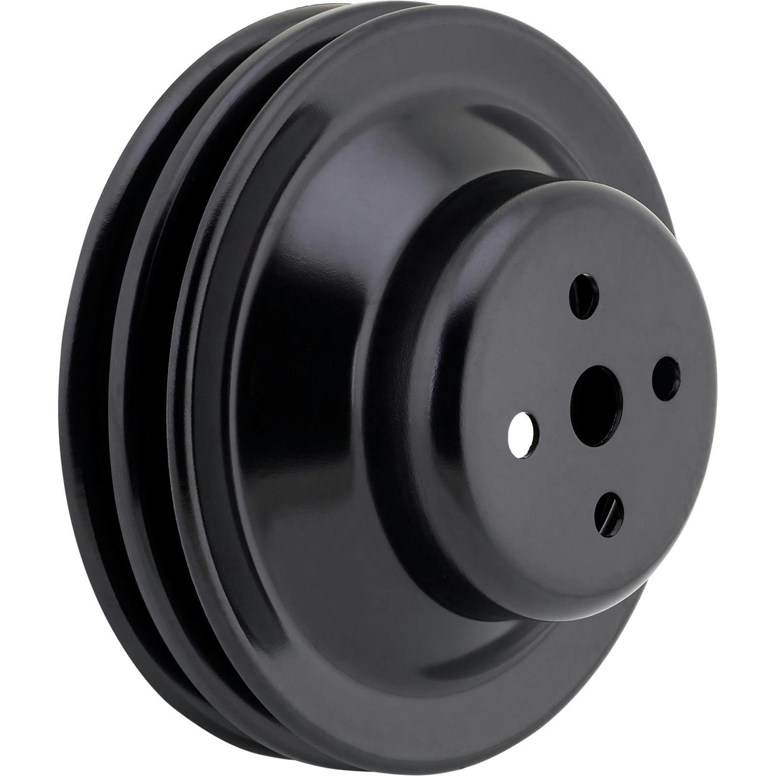 Black Upper Double Groove Water Pump Pulley, Chevy V8