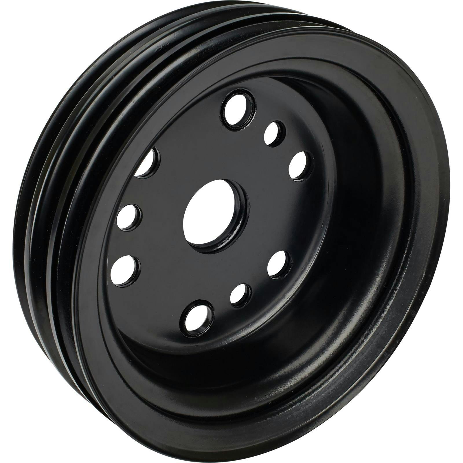 3-Groove S/B Chevy Crank Pulley for Short Water Pump, Black