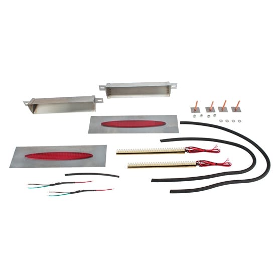 Hagan Street Rods fm8OVR-LEDH Flush Mount Tail Lights Red Oval 8 x 1