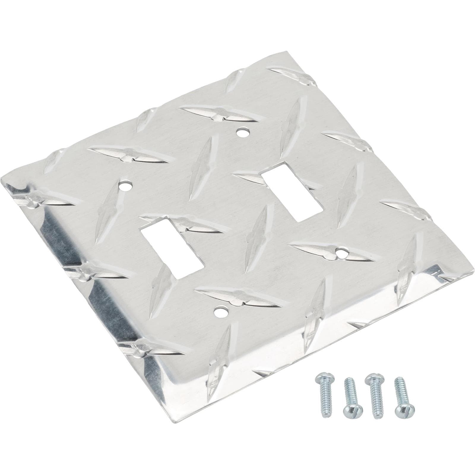 Diamond Plate Dual Switch Cover Plate