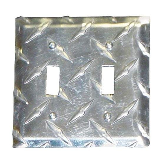 Diamond Plate Dual Switch Cover Plate
