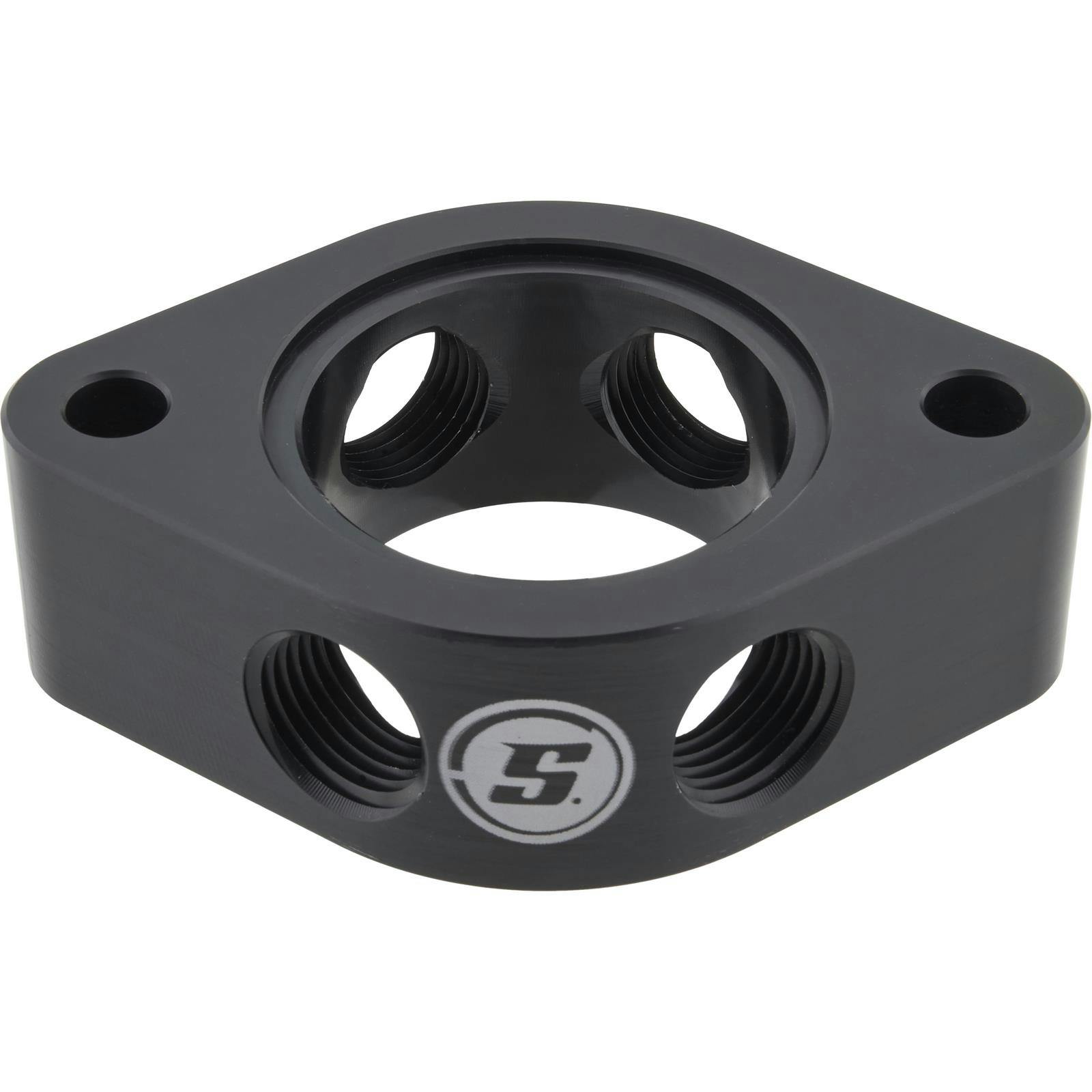 4-Port Water Neck Riser for Edelbrock 8895 or SBC, 1/2 Inch NPT