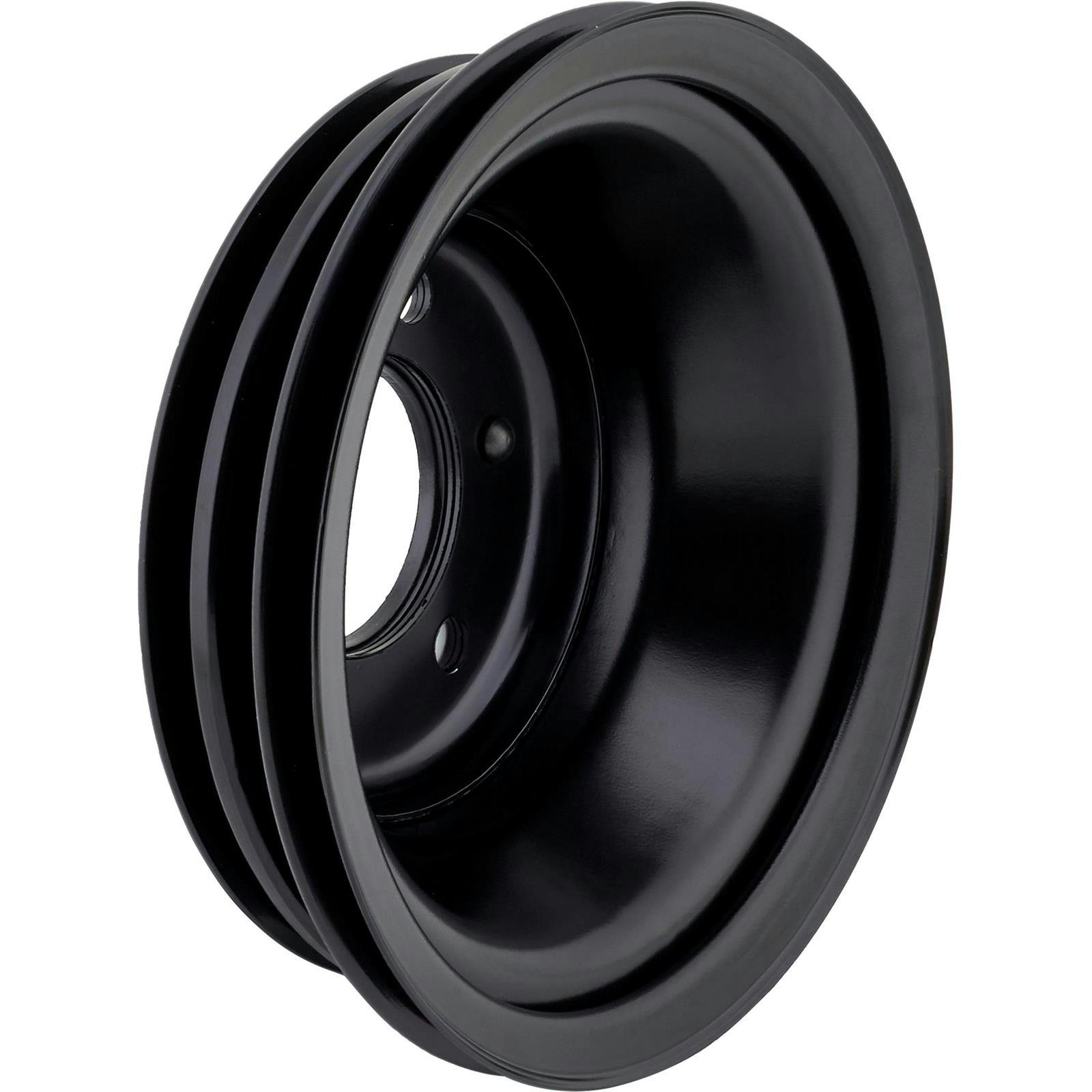 Triple Groove Crank Pulley for Big Block Chevy Long Pump Black