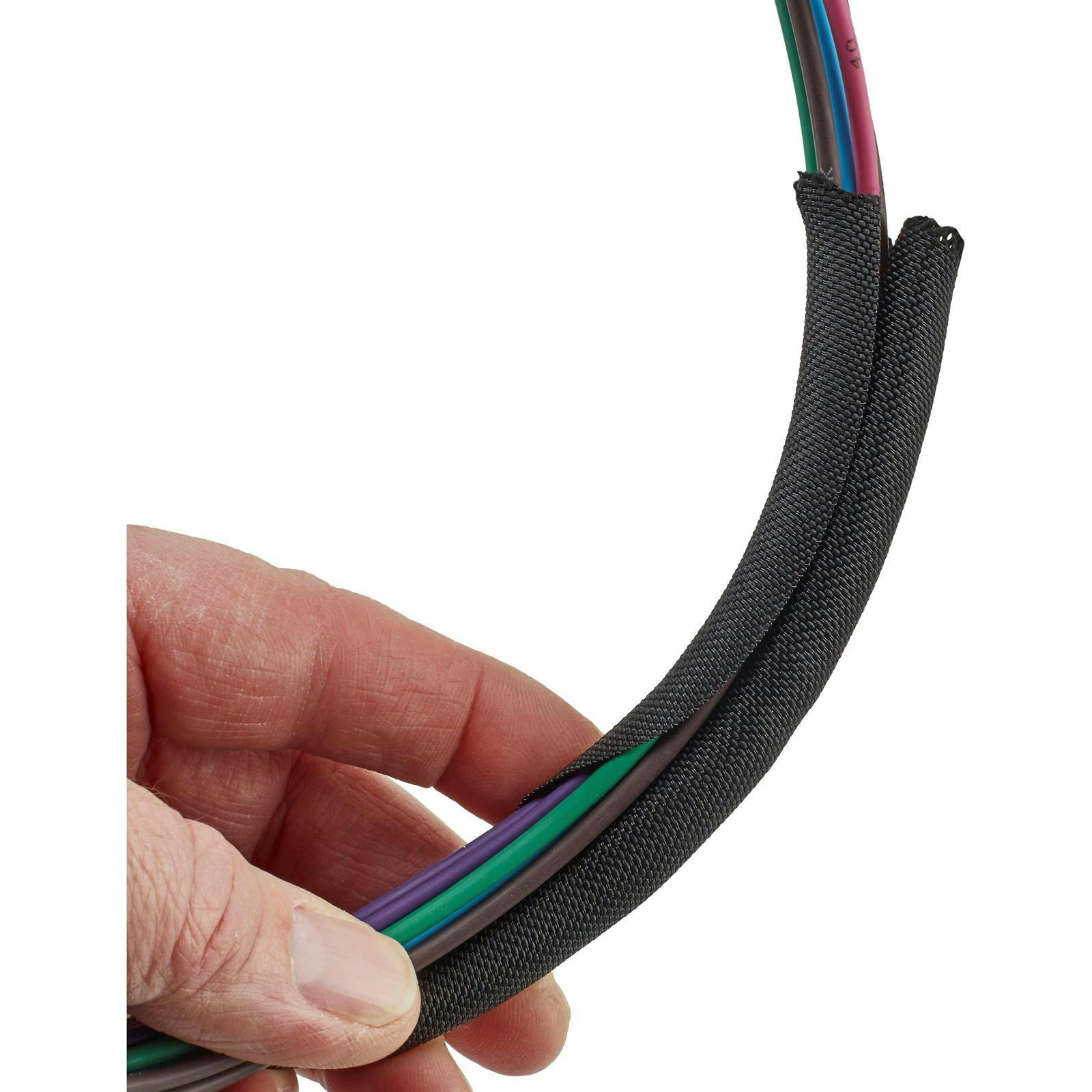 Braided Cloth Split Wire Loom Wrap, 1/8 Inch, 30 Foot Wire Sleeve