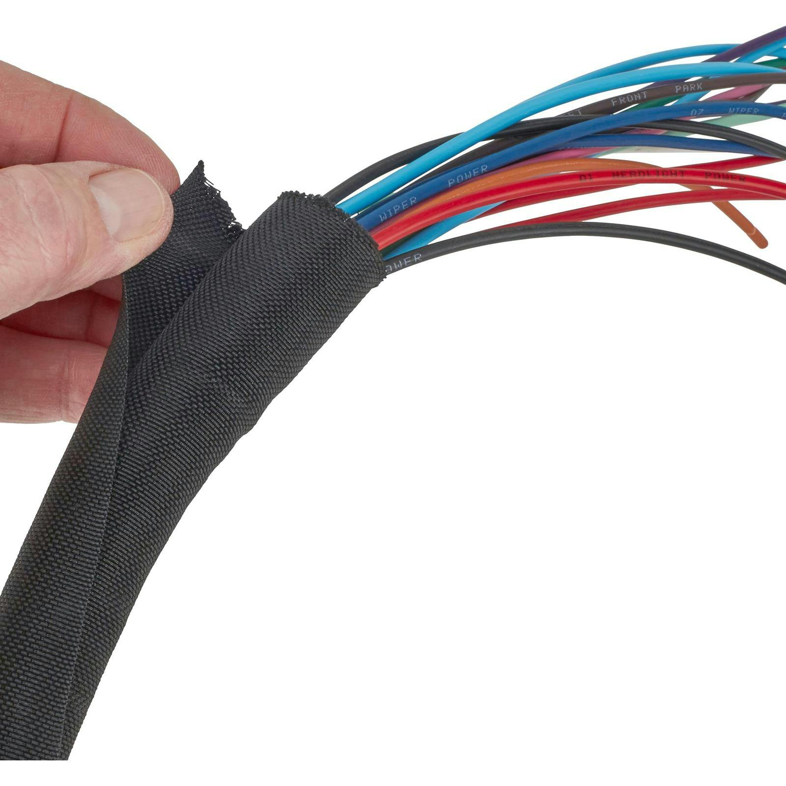 Braided Cloth Split Wire Loom Wrap, 3/4 Inch, 10 Foot Wire Sleeve