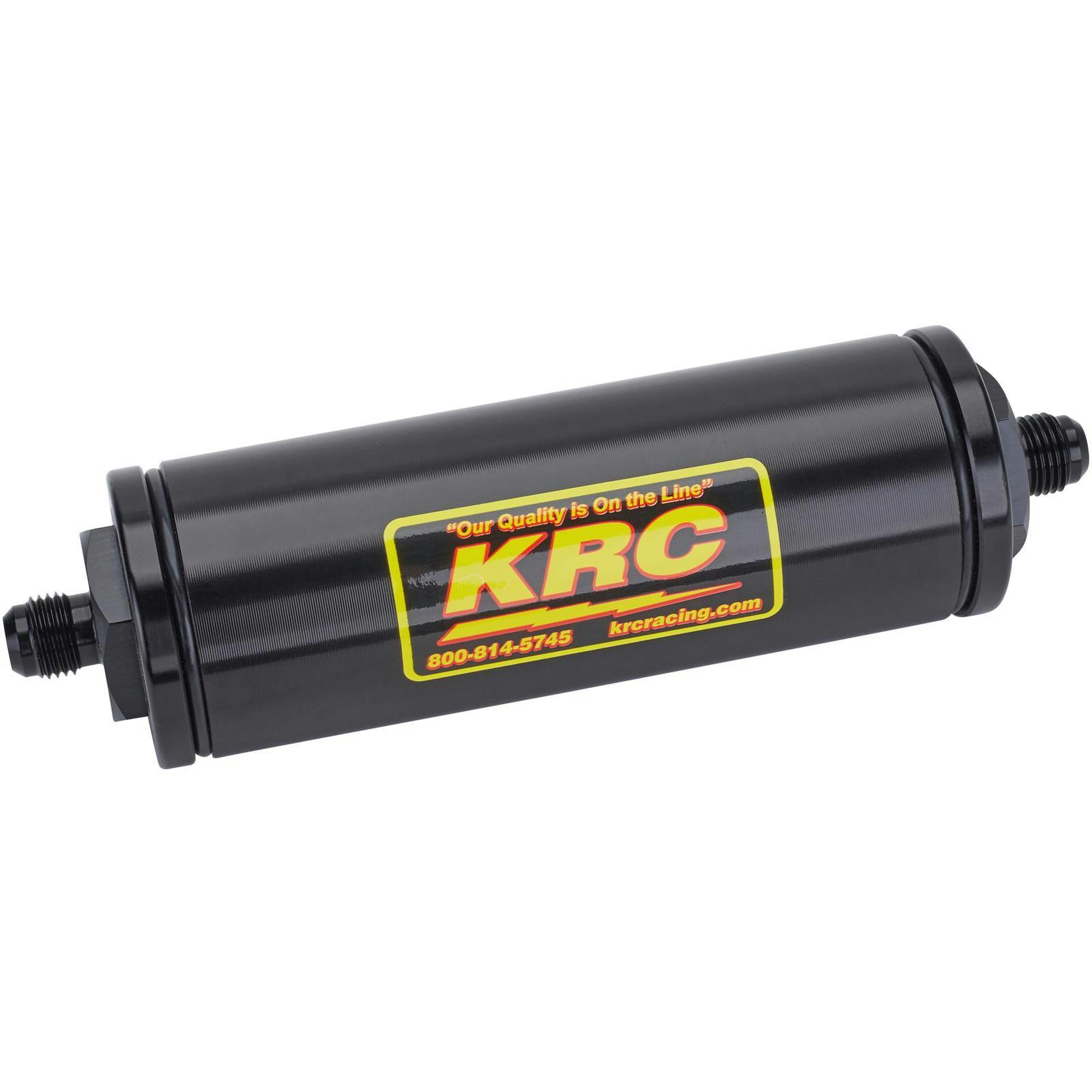 KRC Racing Short Stainless Steel Element Fuel Filter, 6 Inch
