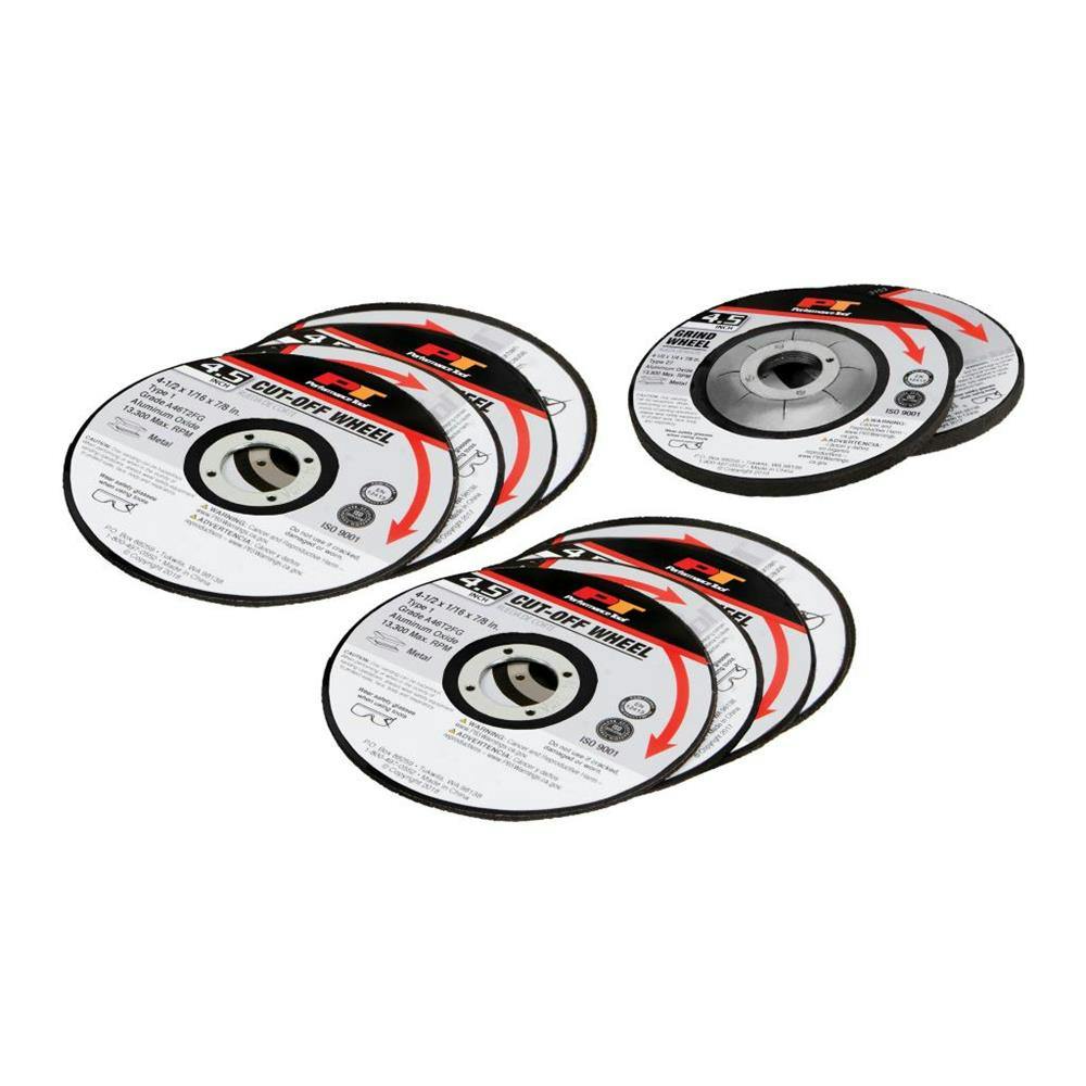 Performance Tool W50007 Abrasive Wheel Set, 4.5 In Disc, 10 Piece