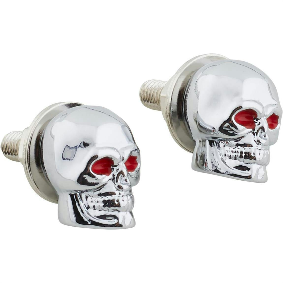 Chrome Skull License Plate Bolts