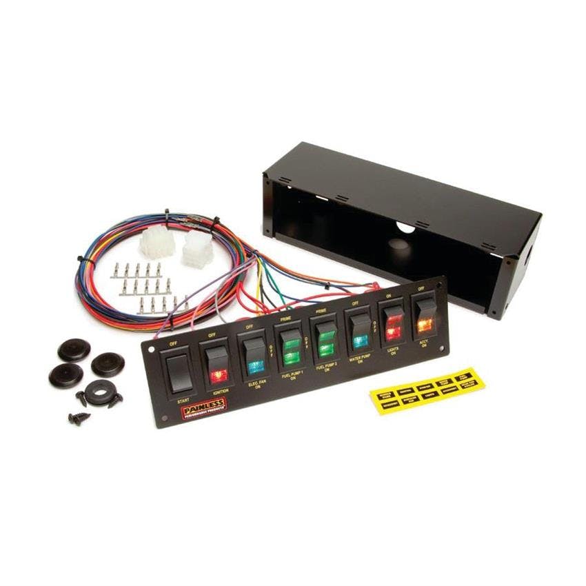 Painless Wiring 50202 8-Switch Panel, Non-Fused, Roll Bar Mount