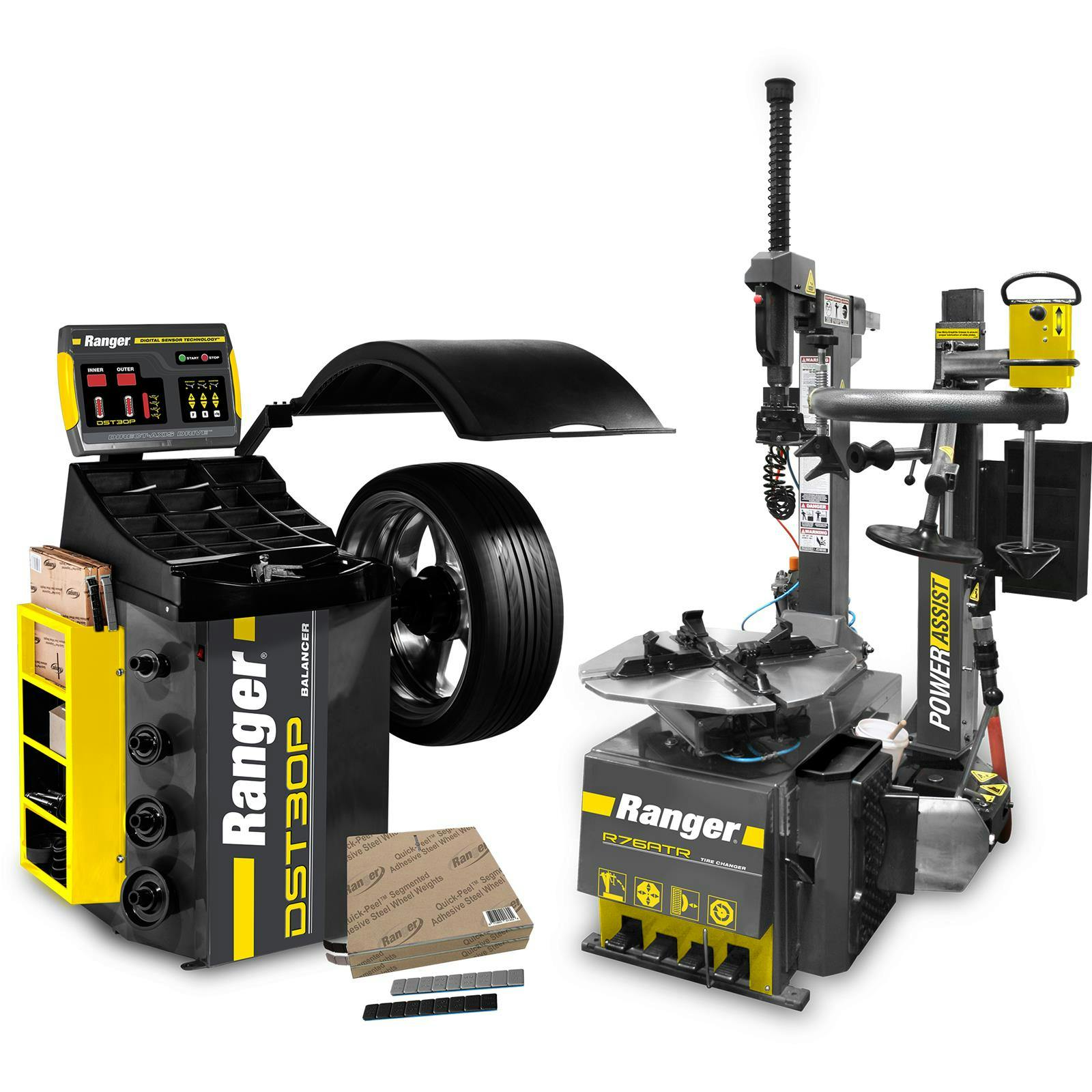 Ranger 5140124 Tire Changer R76ATR, Balancer DST30P, Plus Weights