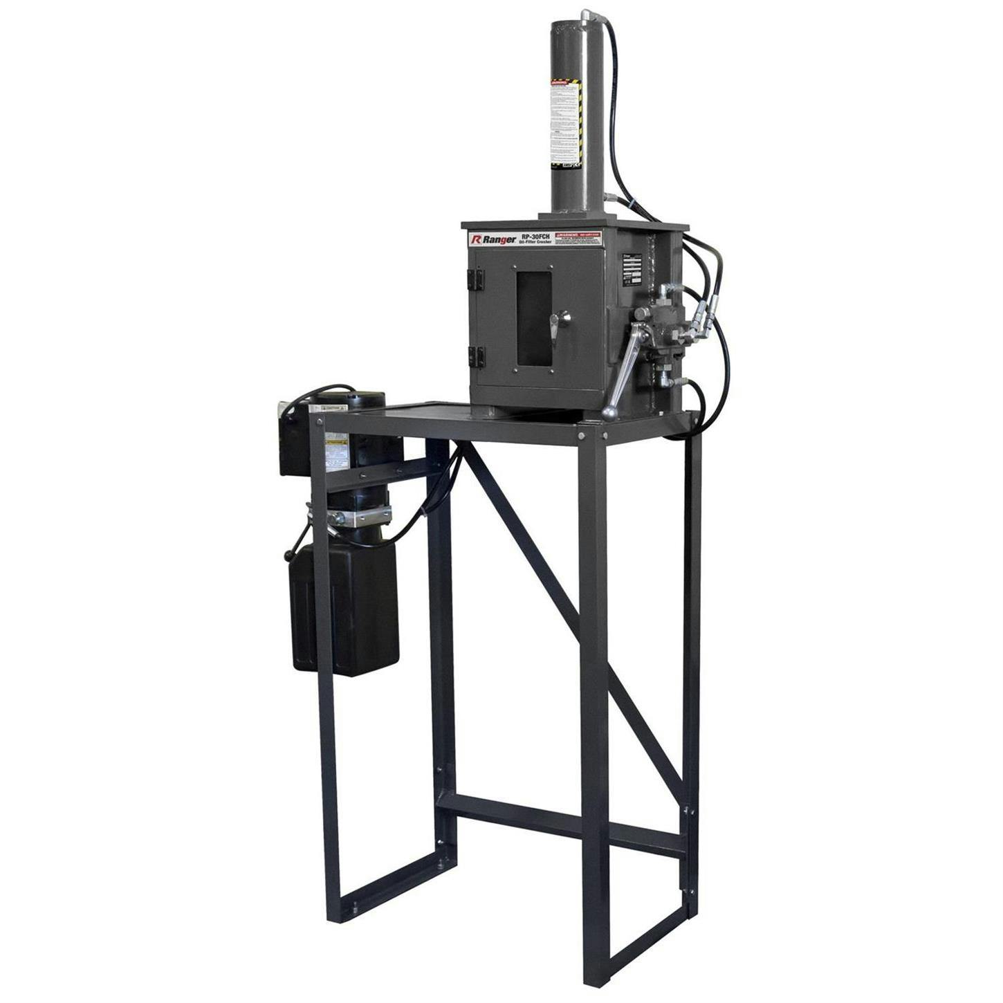 Ranger 5150008 Electric/Hydraulic Filter Crusher W/ Stand, 30 Ton