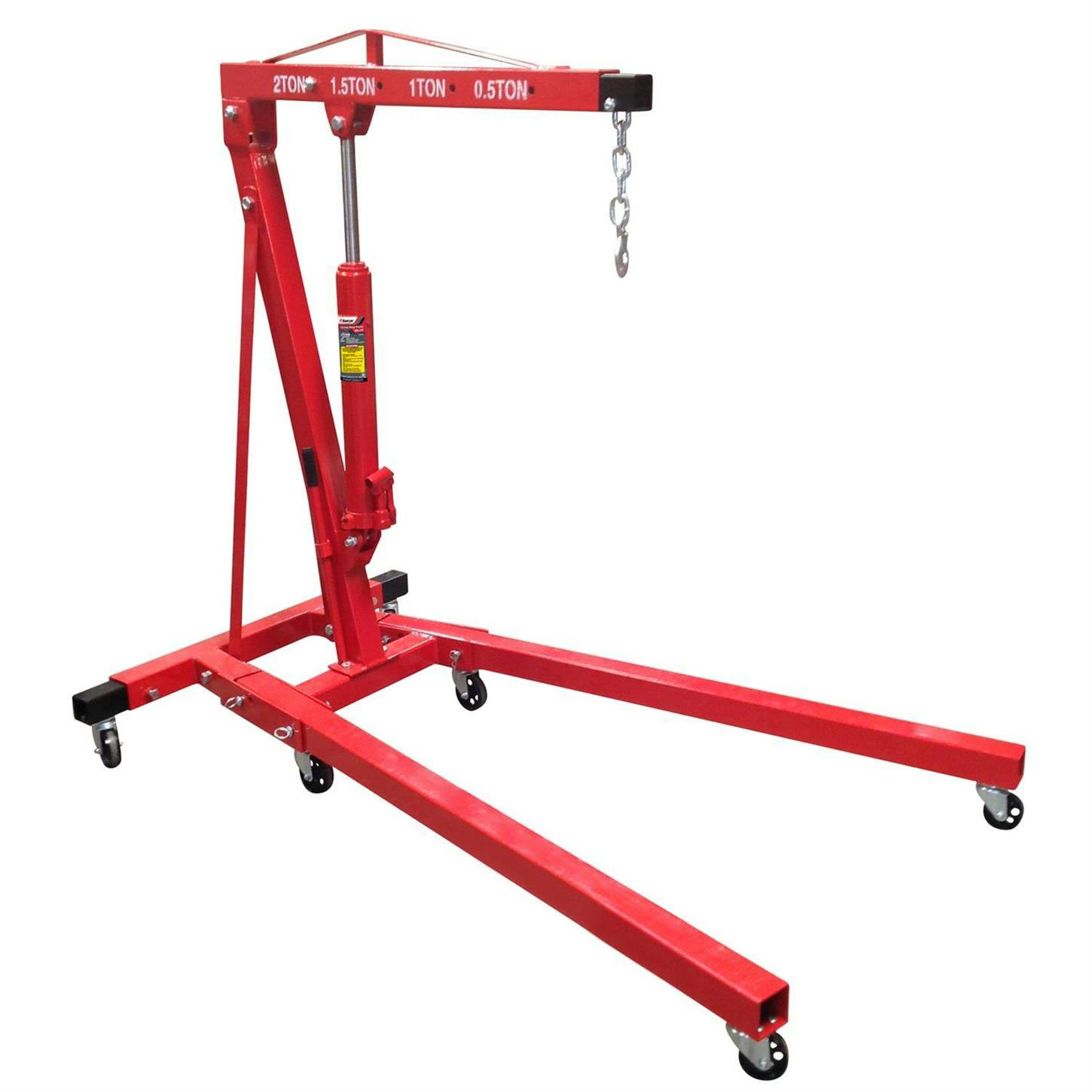 Ranger 5150105 2 Ton Folding Shop Crane, Hydraulic Cylinder, Red