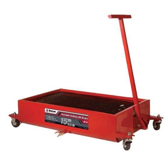 Ranger 5150206 15 Gallon Low Profile Portable Oil Drain, Red