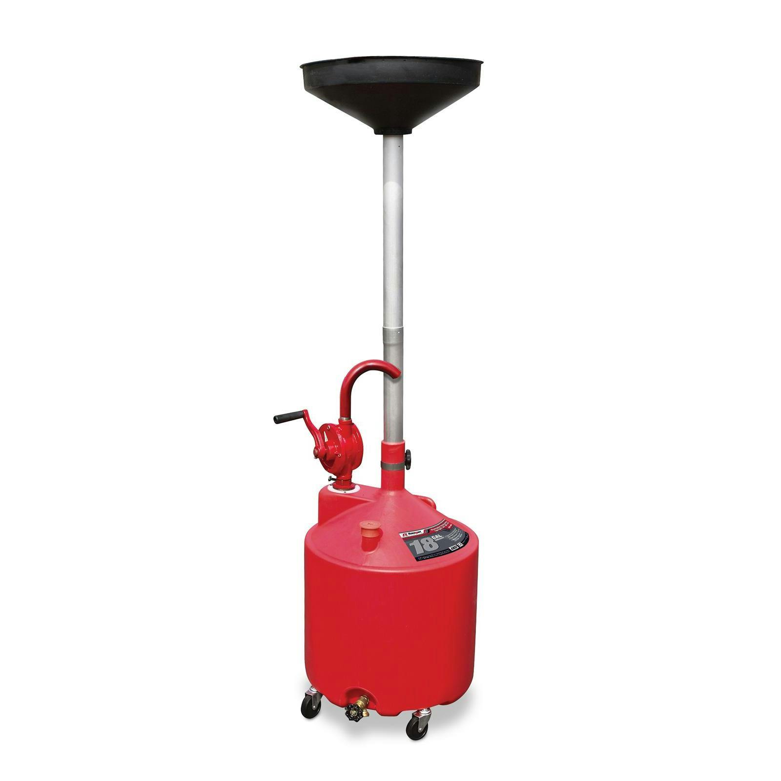 Ranger 5150995 18-Gallon Portable Oil Drain W/ Pump / Drain Valve