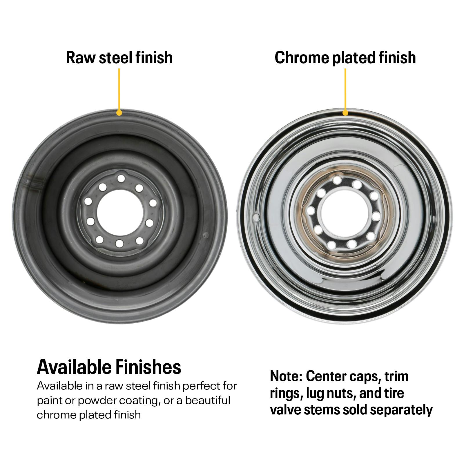 Speedway Smoothie 15x10 Steel Wheels, 5 on 5/5.5, 4.5 BS