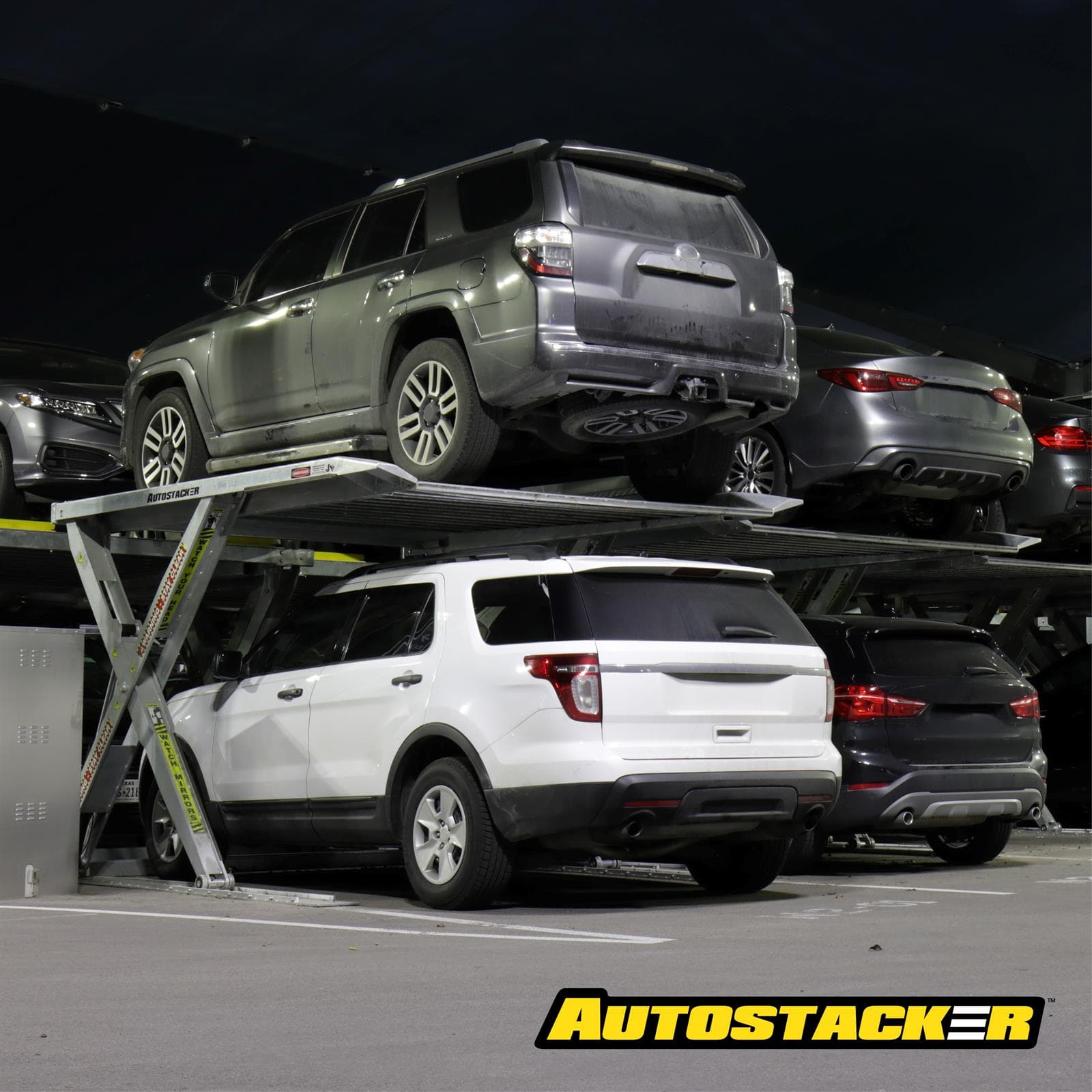 Autostacker A6W-OPT1-G Wide Parking Lift – 6K, 220V, Galvanized