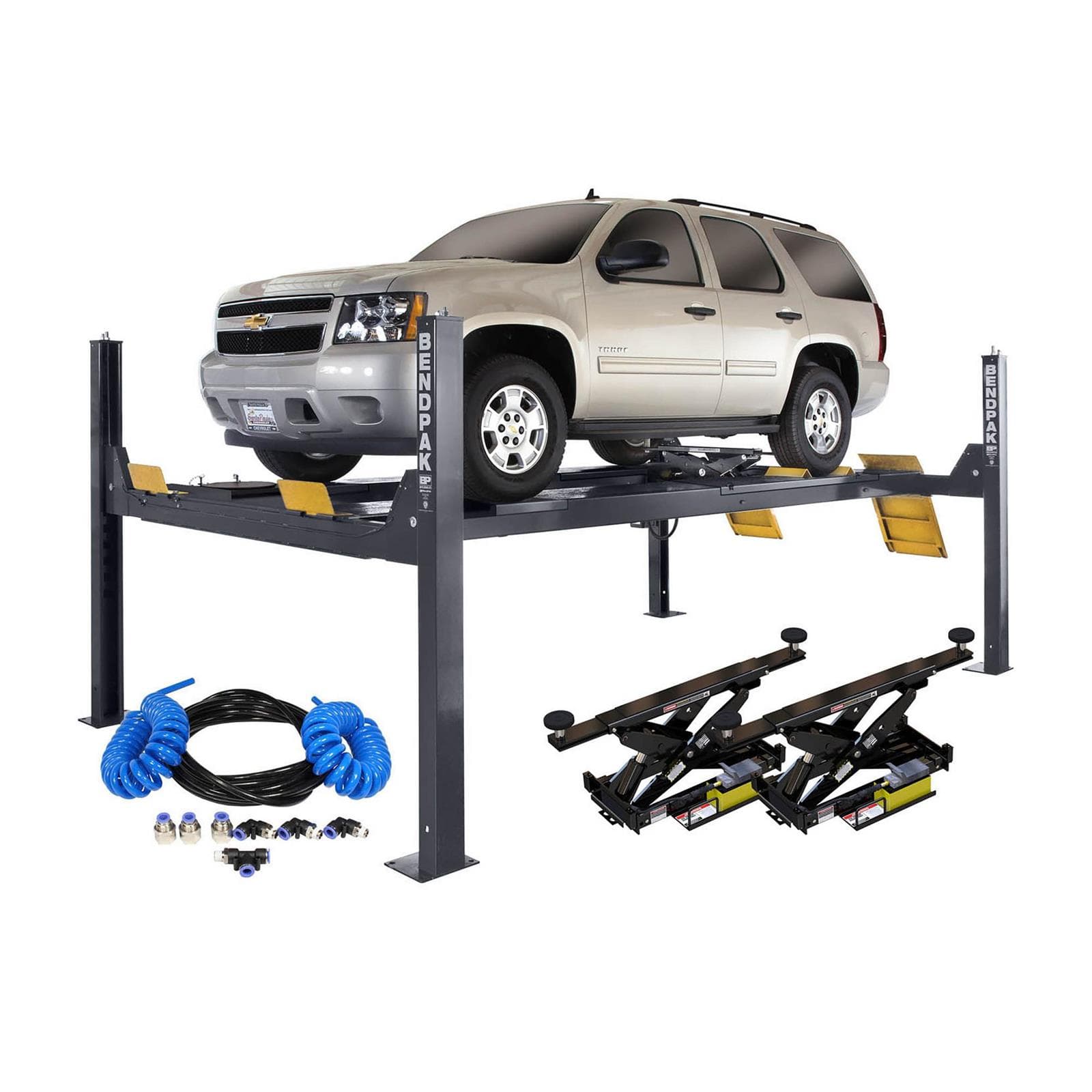 BendPak HD-14LSXE 4-Post Alignment Lift, RJ7W Jacks, Airline Kit