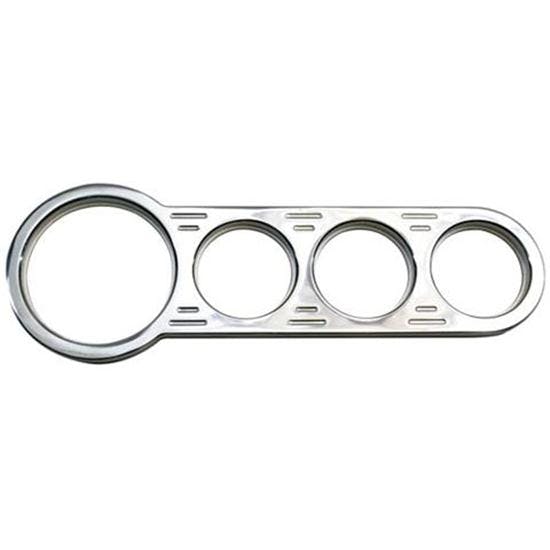 Chrome 4-Gauge Panel, (1) 3-1/8 Hole, (3) 2-1/16, For AutoMeter