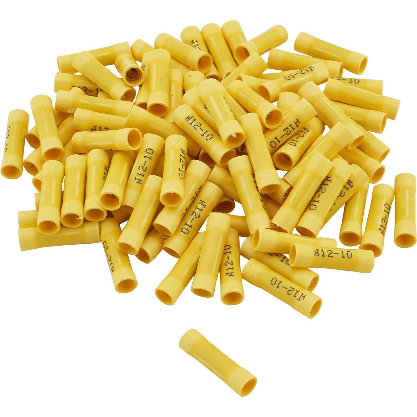 Yellow Vinyl Butt Connectors, 12-10 Gauge