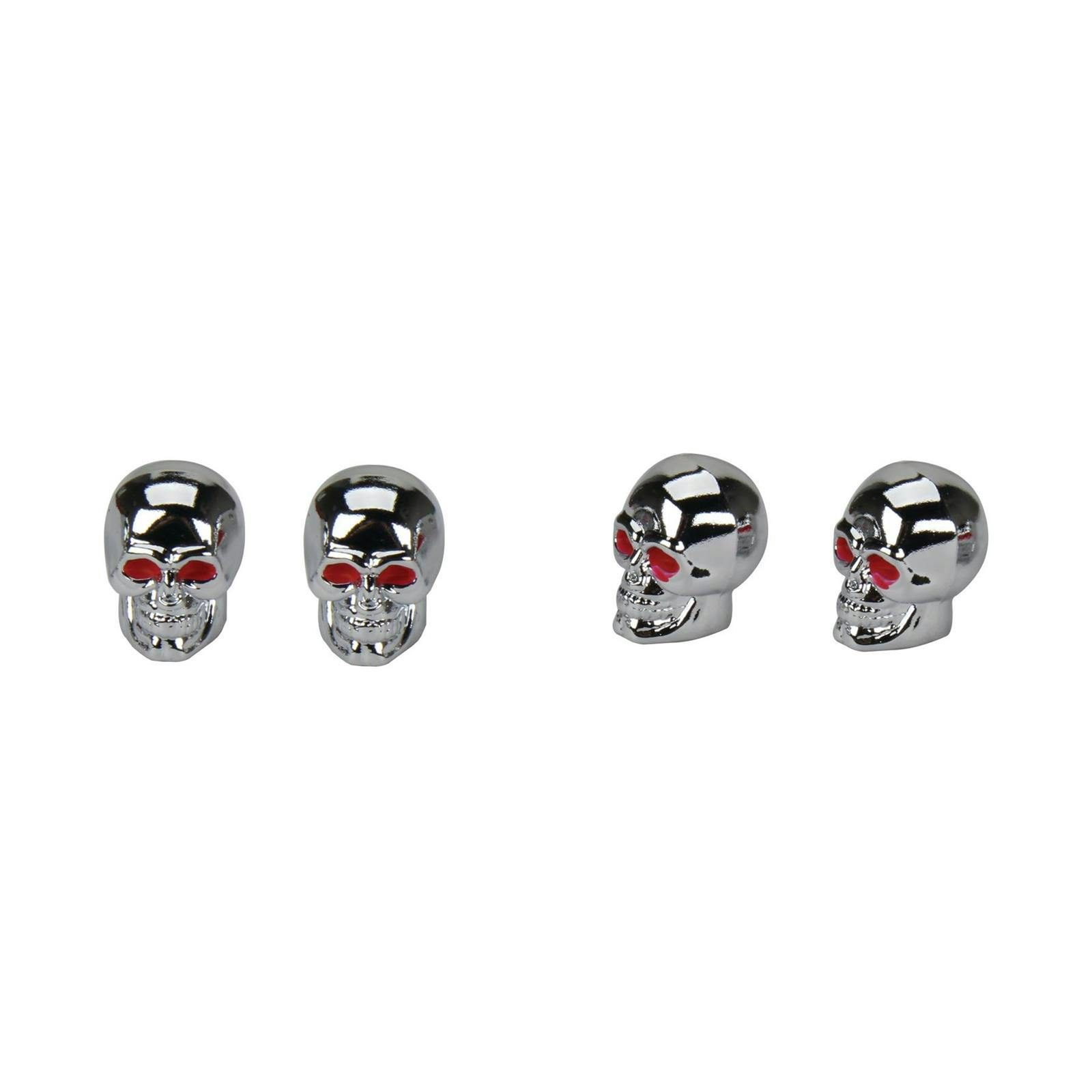 Skull Style Valve Stem Caps, Chrome