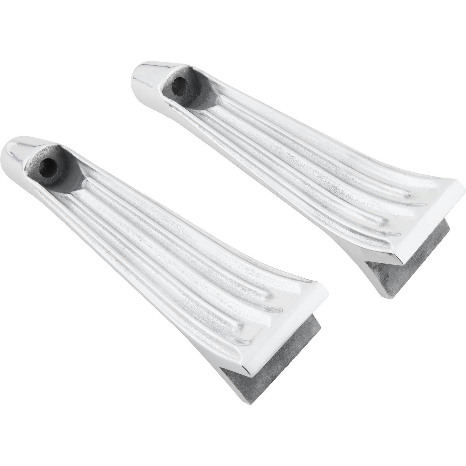 Ribbed Aluminum Headlight Brackets, Polished