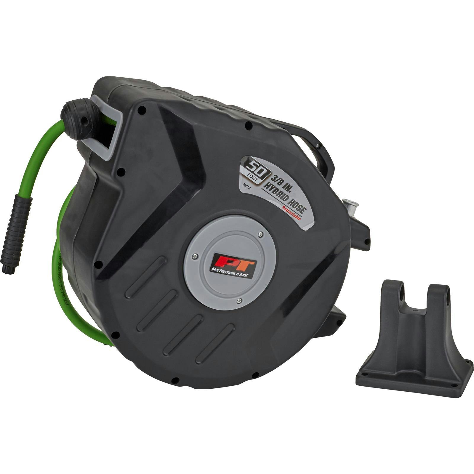 Performance Tool M613 50 ft x 3/8 Inch Hybrid Air Hose and Reel