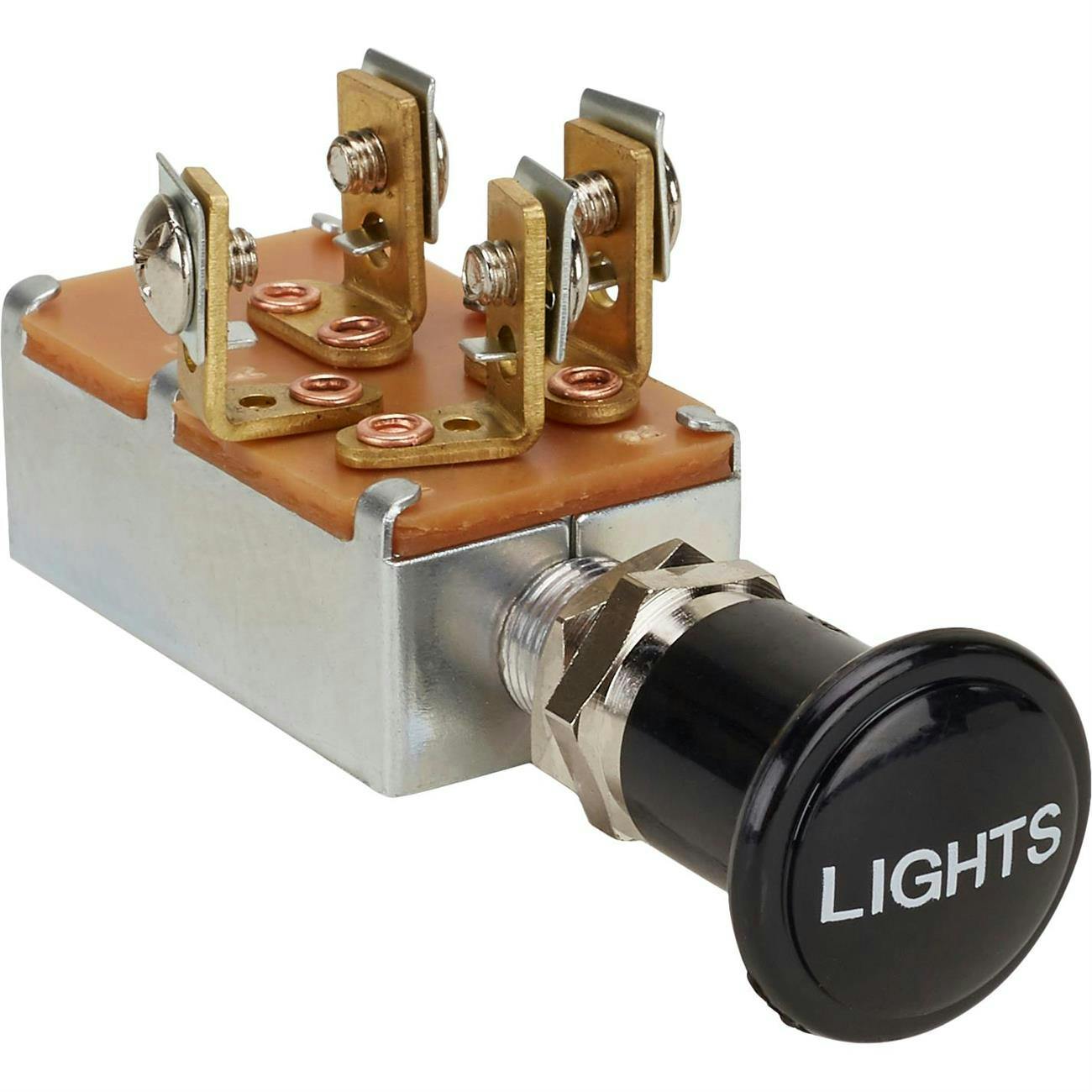 Universal Headlight Switch, 3 Position, Black Knob