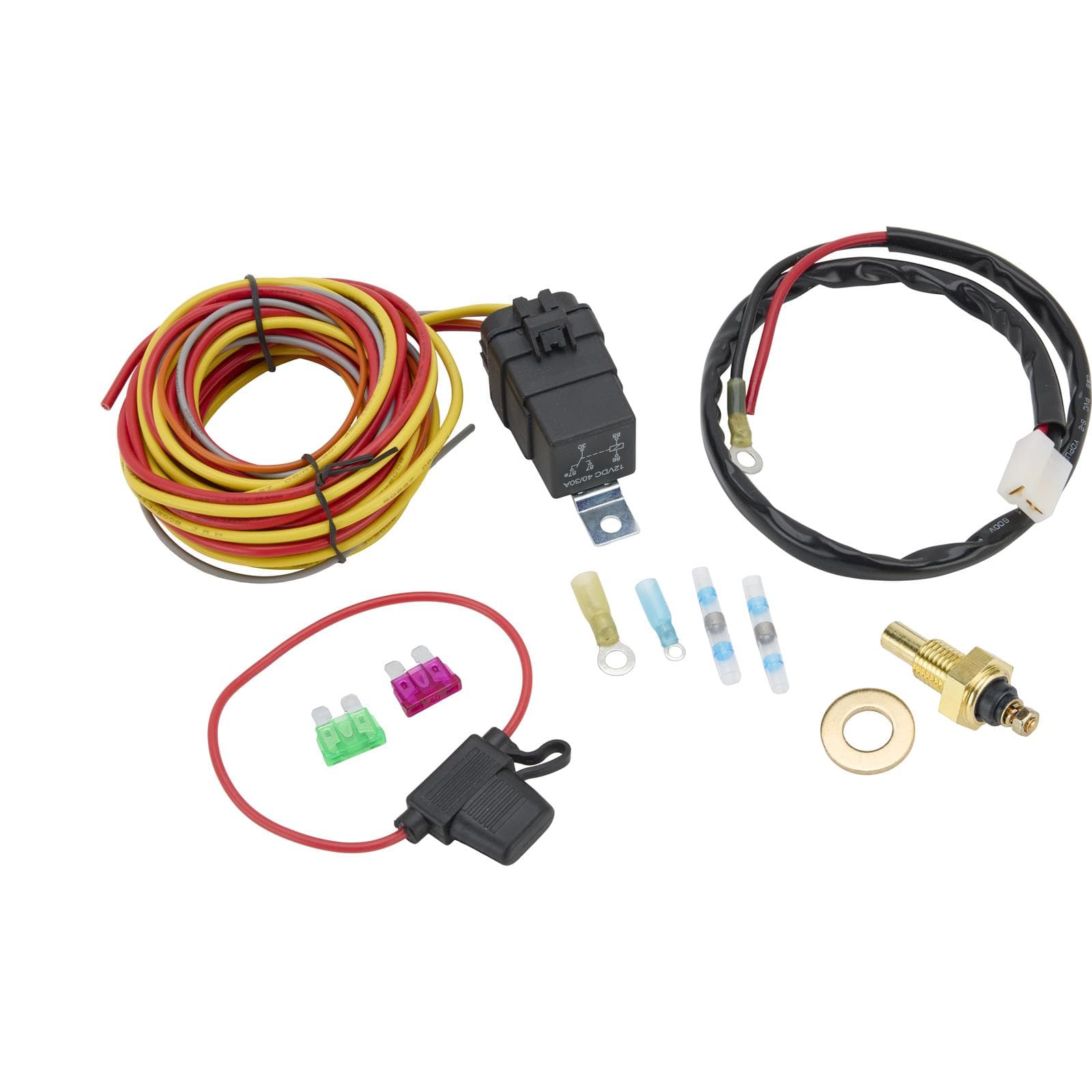 LS Electric Fan Relay Kit, w/ Wiring and 205 Degree Switch