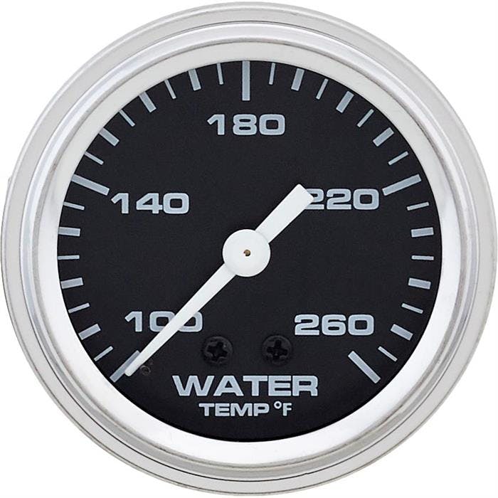 Speedway Mechanical Water Temperature Gauge, 2-1/16 Inch, Black
