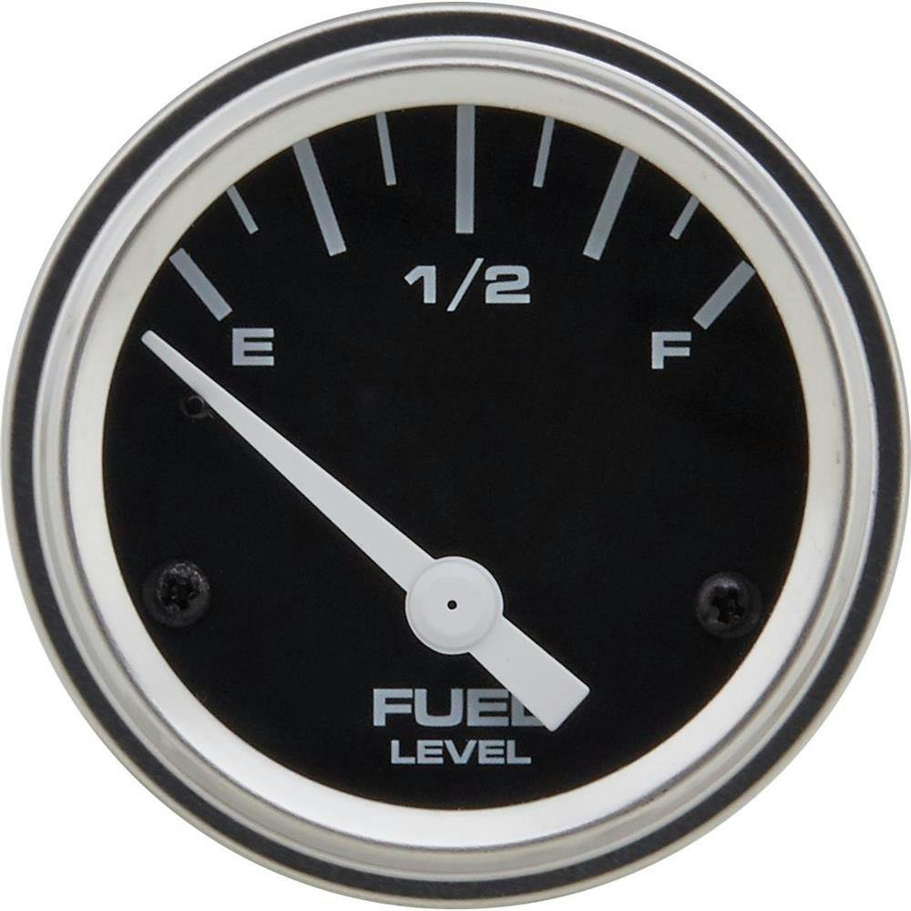 Speedway Fuel Level Gauge with Sender, 2-1/16 Inch, Black