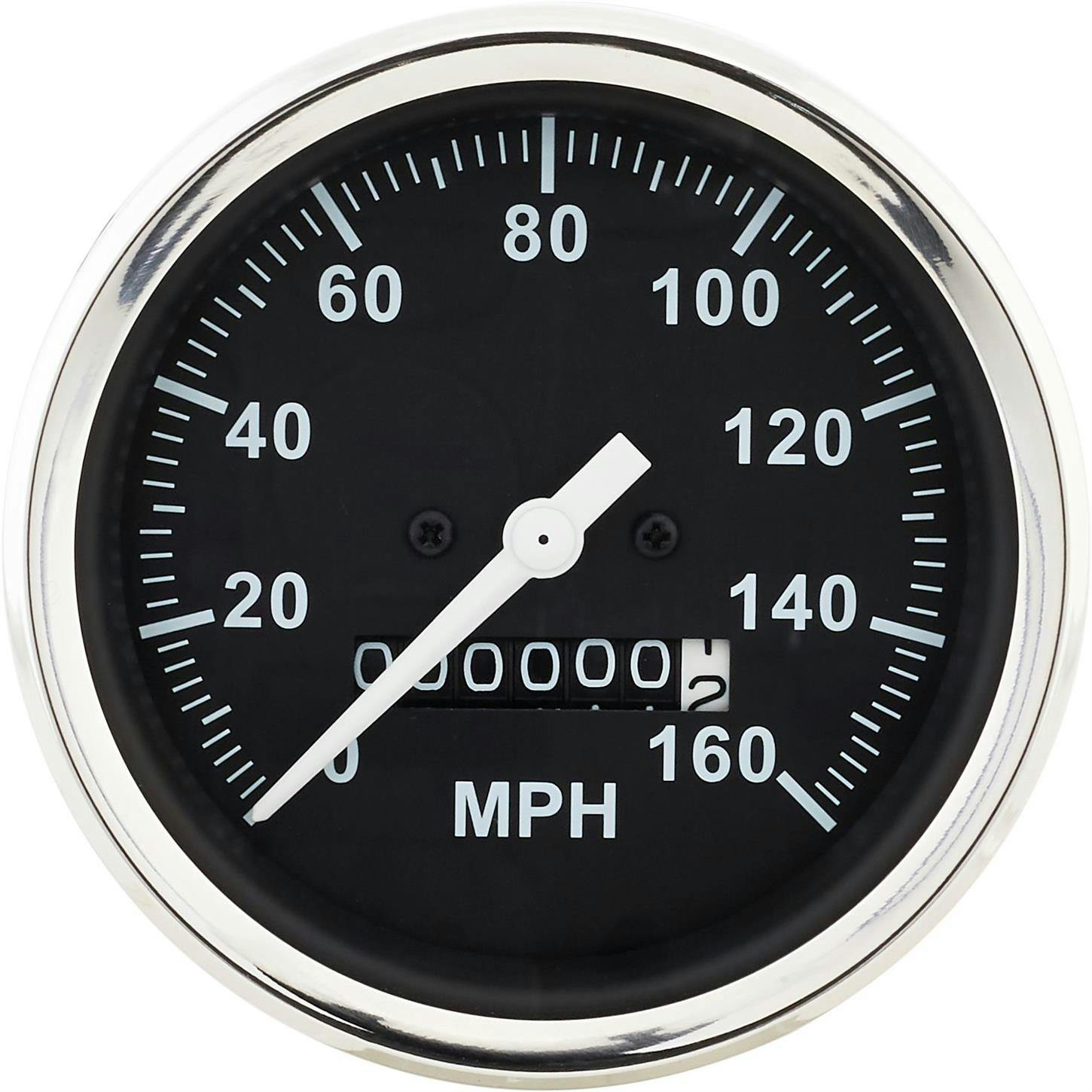 Speedway Speedometer Gauge, Black Face, 3-3/8, Mechanical
