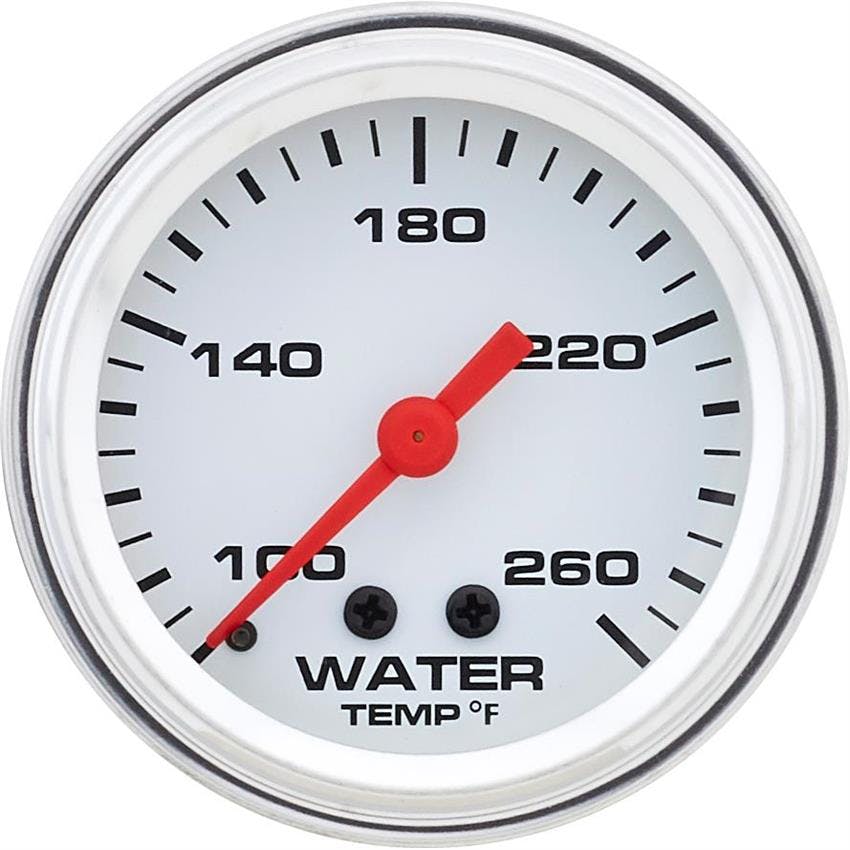 Speedway Mechanical Water Temperature Gauge, 2-1/16 Inch, White