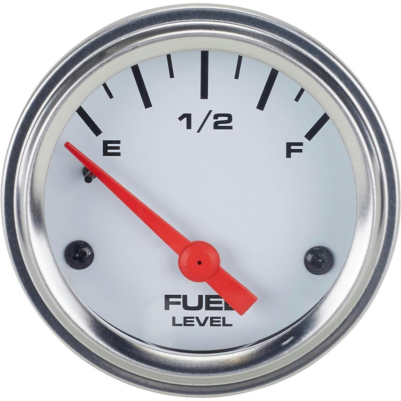 Speedway Fuel Level Gauge with Sender, 2-1/16 Inch, White