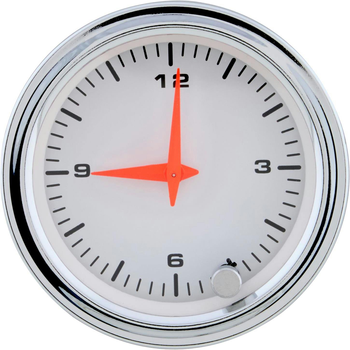 Speedway White Face Dash Clock, 2-1/16 Inch