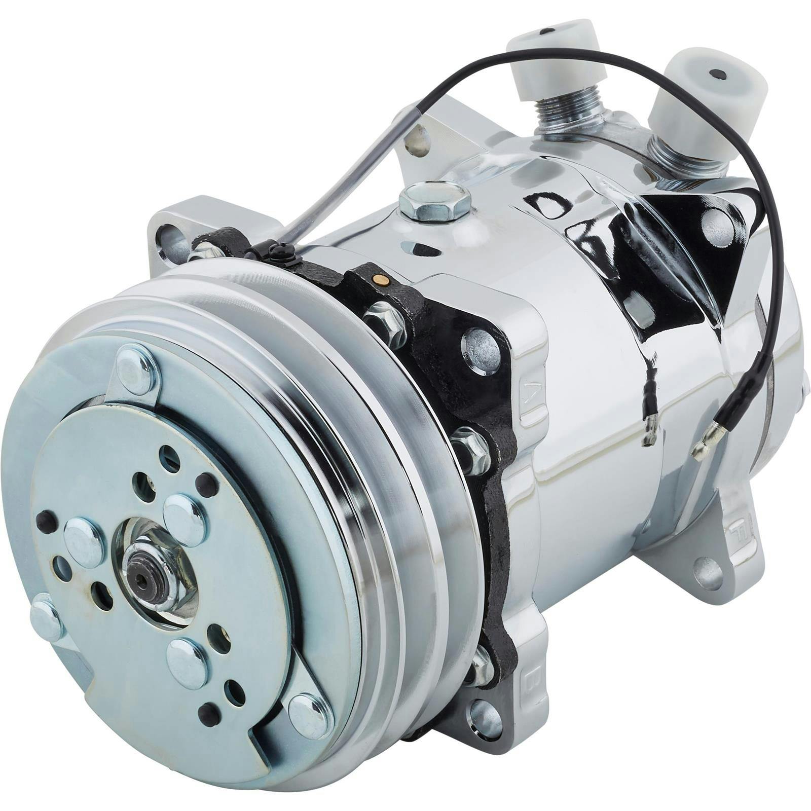 Sanden 508 Chrome A/C Compressor, V-Belt