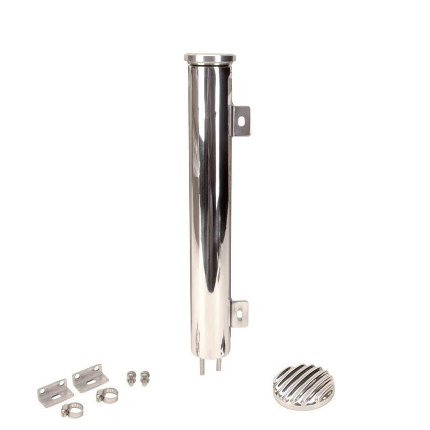 OTB Gear 6853 Radiator Overflow Tank, Finned Cap, 14 Inch, Polished