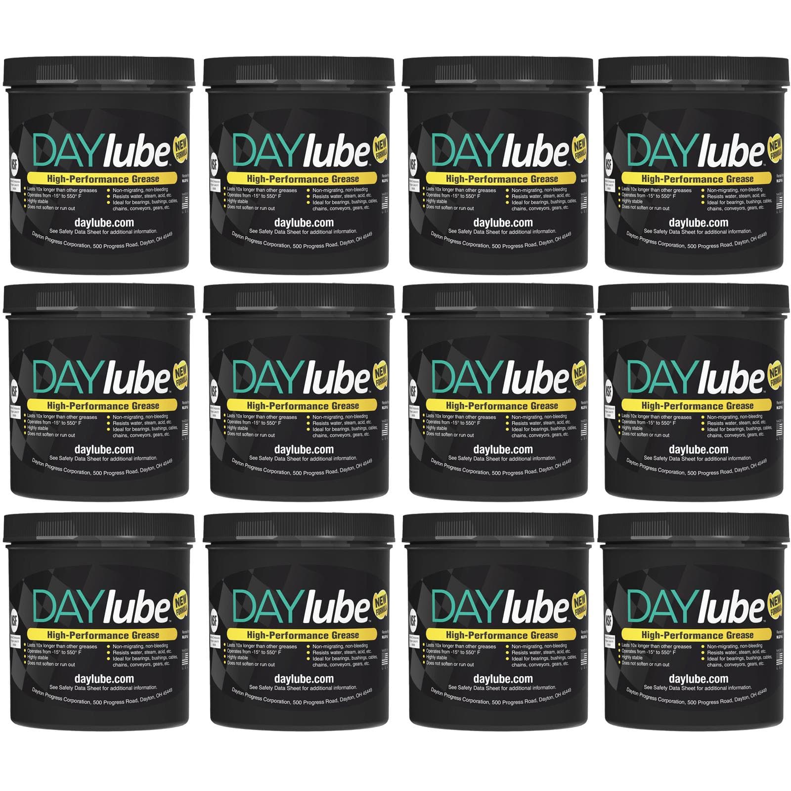 DAYLube NLGF192J Nano Grease, 16 ounce Jar, Set of 12