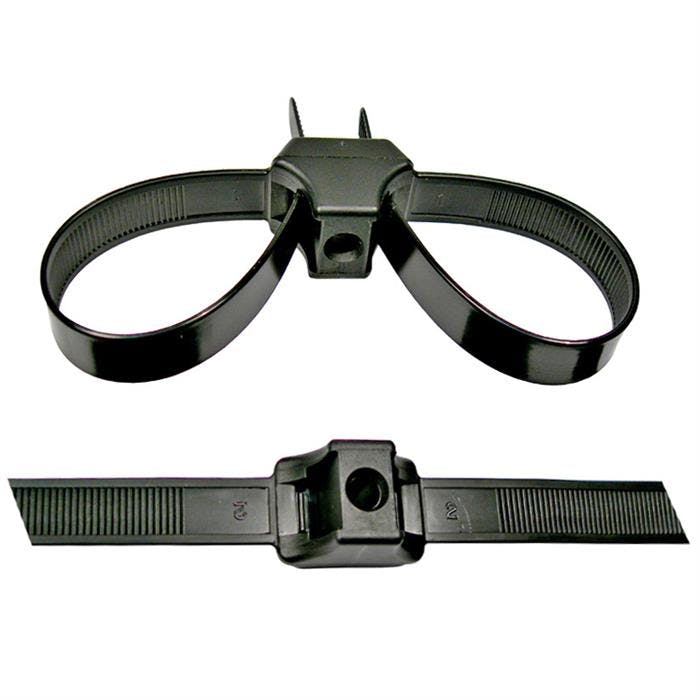 Pico 7083C 13 Inch Black Zip Tie With Dual Mount Holes, 5 Pc