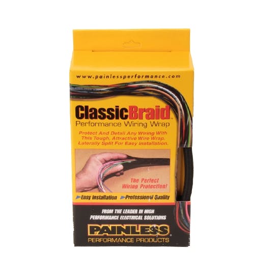 Painless 70958 1/2 Inch ClassicBraid Wire Sleeving, 10 Feet