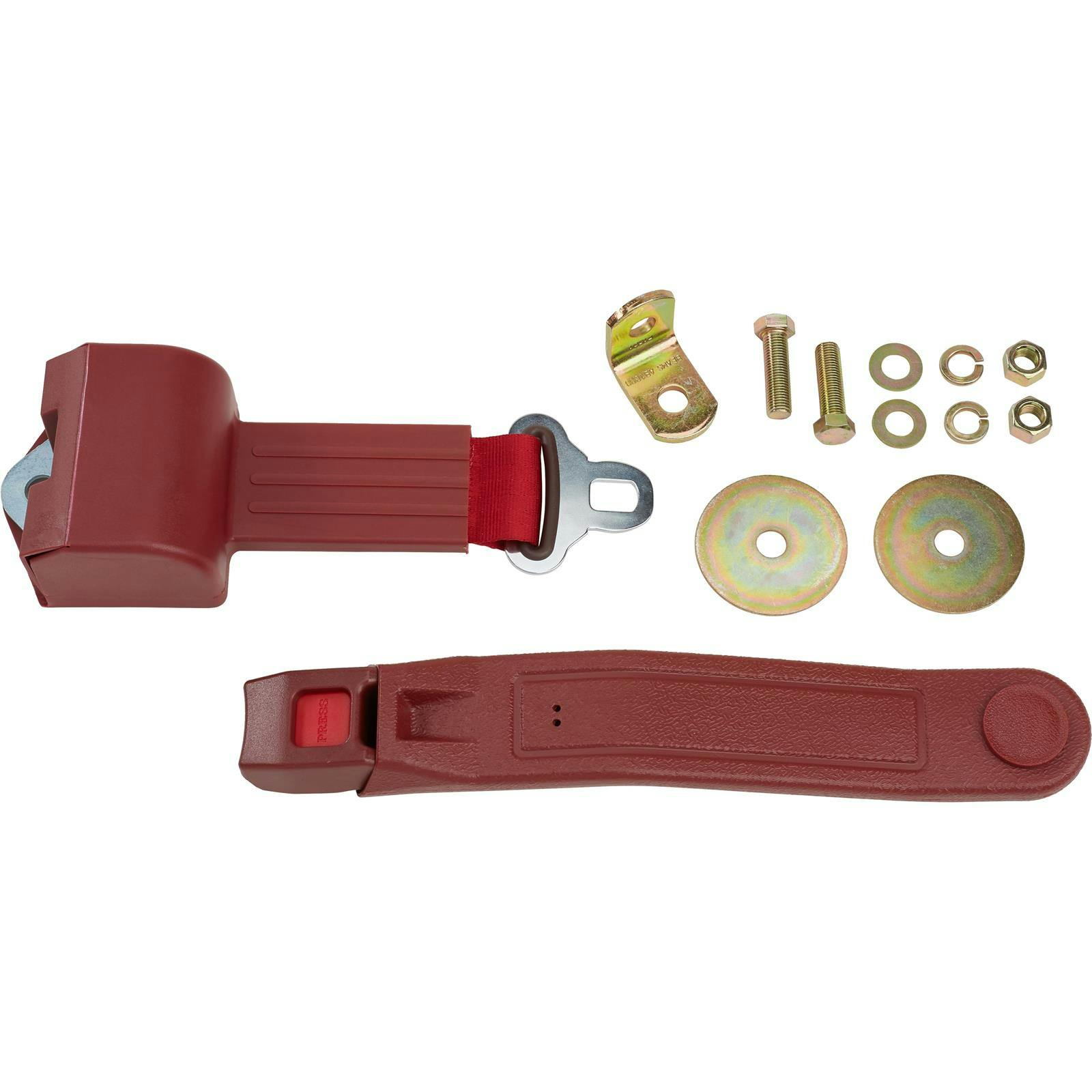 Black Beams Push Button Retractable Lap Seat Belt, DOT Approved