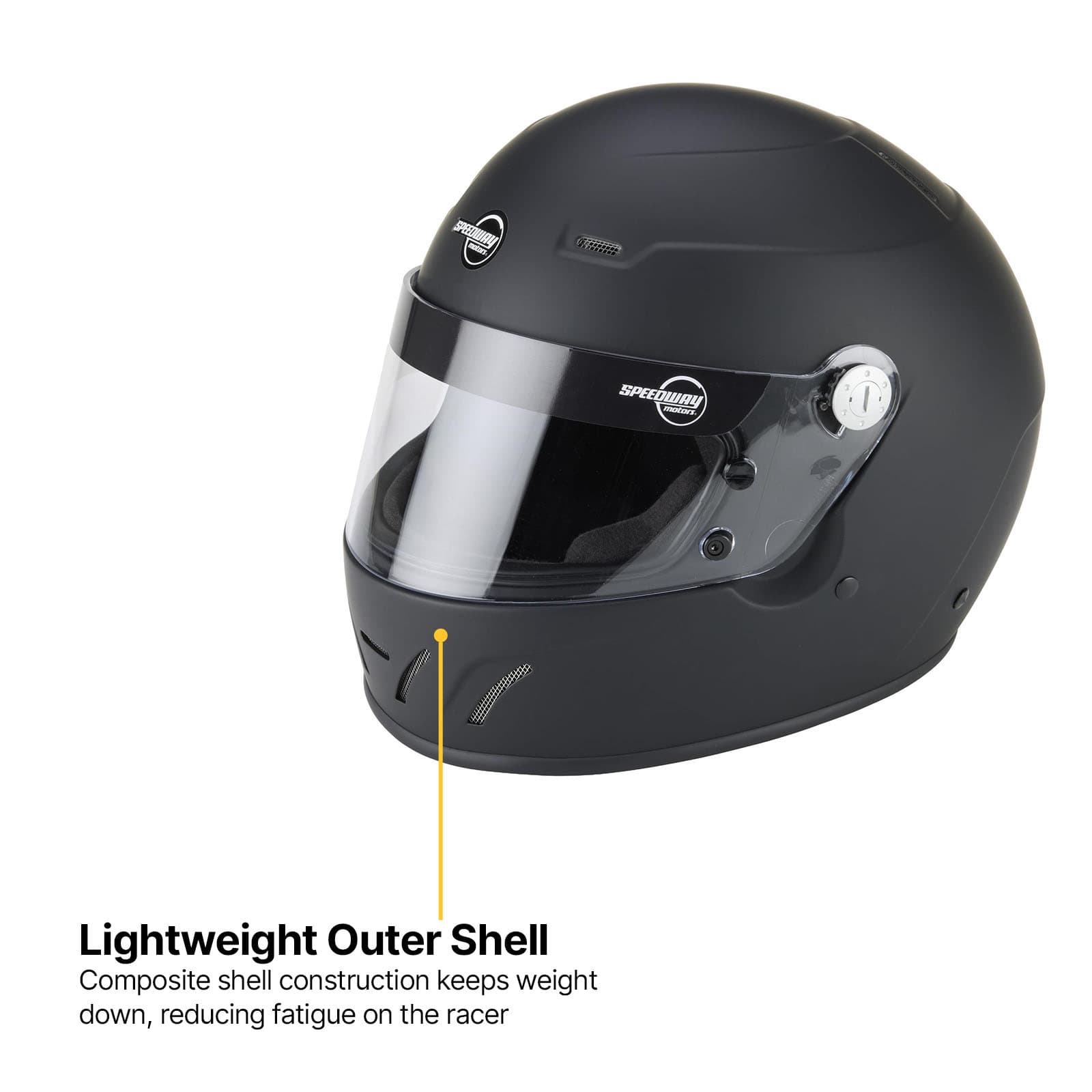 Speedway Motors Lightweight SA2025 Racing Helmet, White, XL