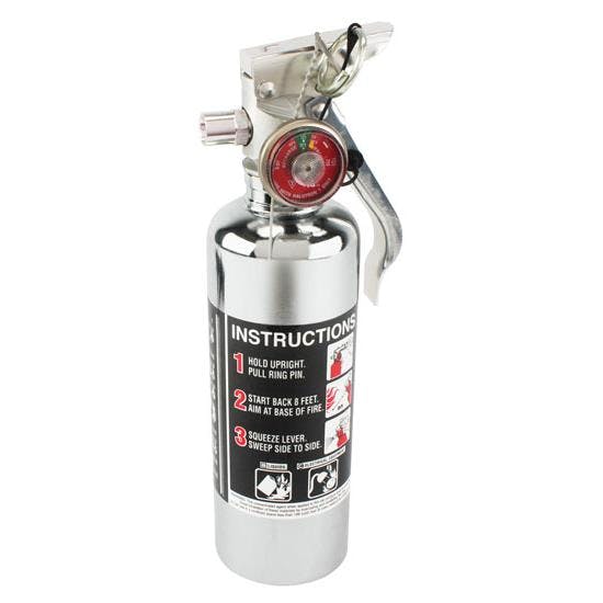 H3R Performance HG100C HalGuard 1.4 Lb. Fire Extinguisher, Chrome