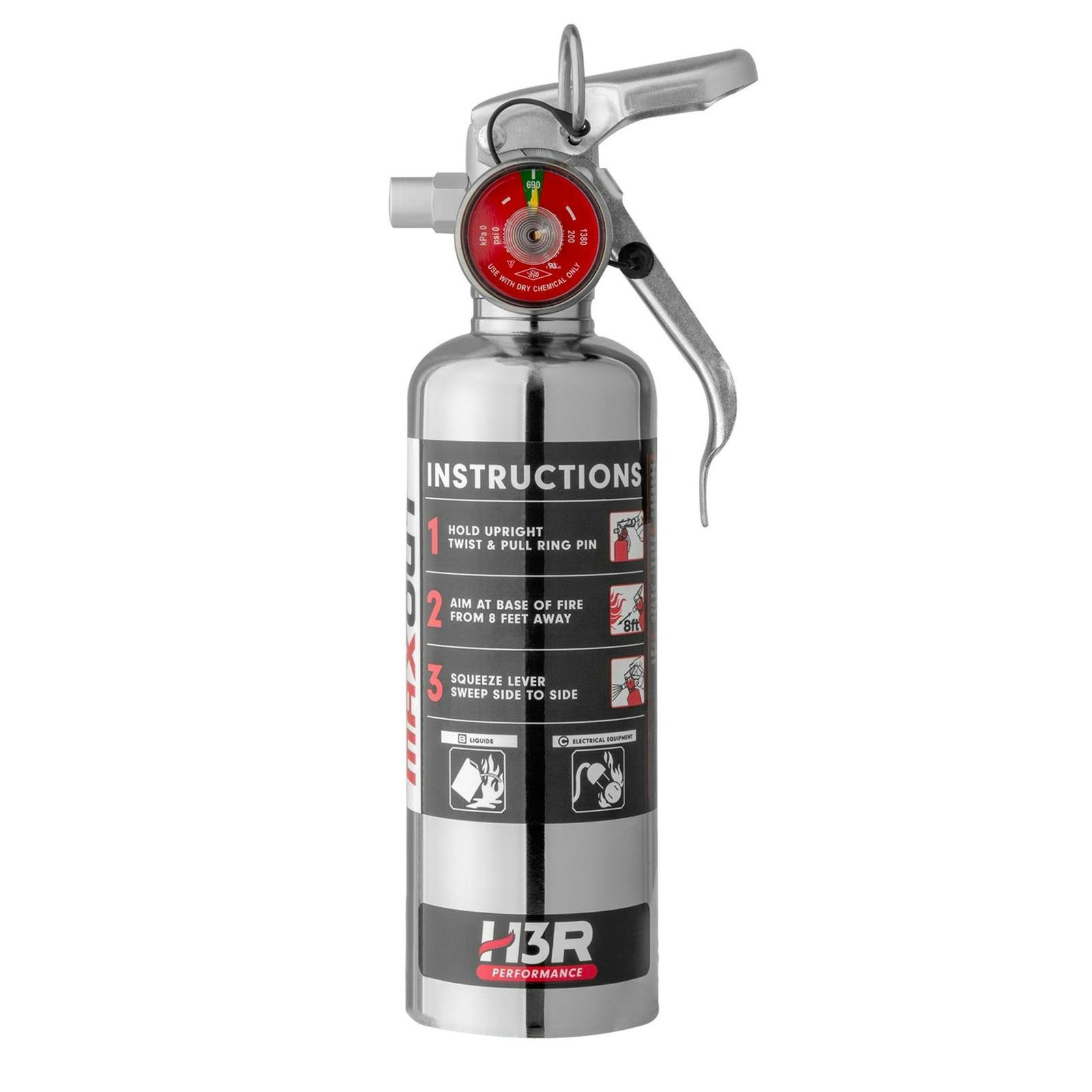 H3R Performance MX100C Max-Out 1.0 Lb. Fire Extinguisher, Chrome