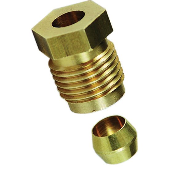 Gas Hose Fitting & Ferrule, 1/4 Inch