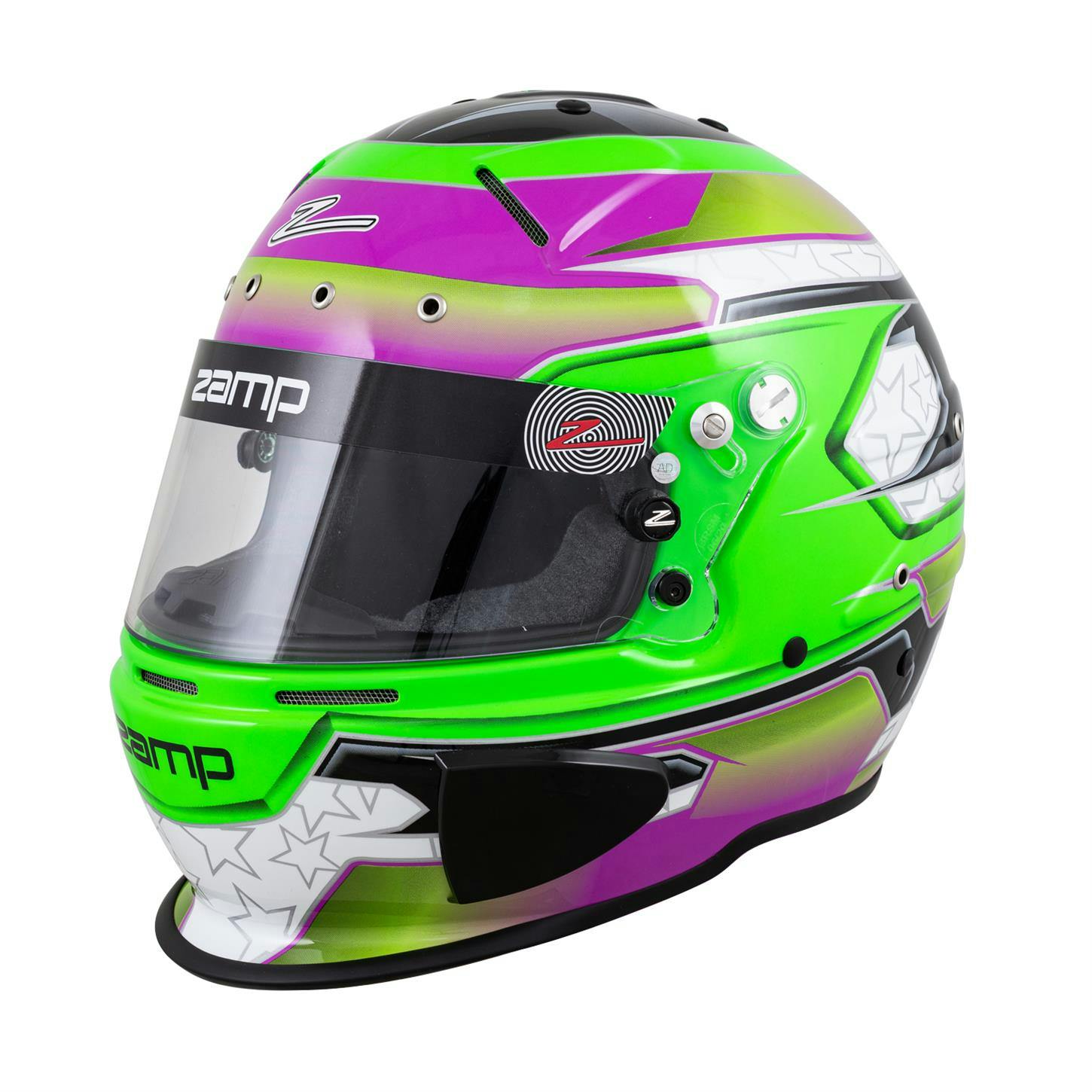 Zamp RZ-70E Switch Graphic Helmet, Green/Purple