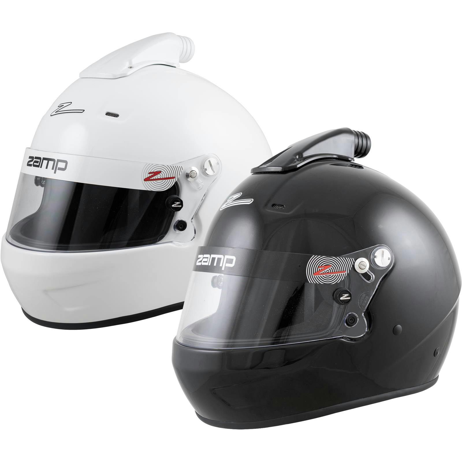 Zamp RZ-56 Air SA-2020 Helmet, Gloss Black/White, Top Forced Air