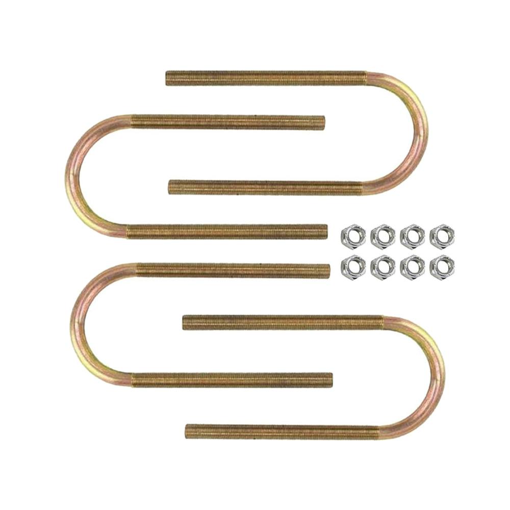 Leaf Spring U-Bolt Kit for 3 Inch Axle Tube, 8 Inch Long, Set