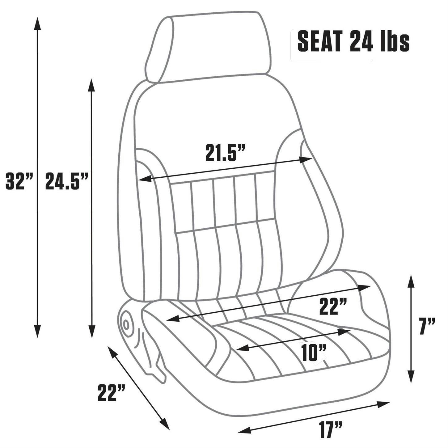 Procar 80-1000-51RS Rally Smoothback Seat, Passenger, Vinyl